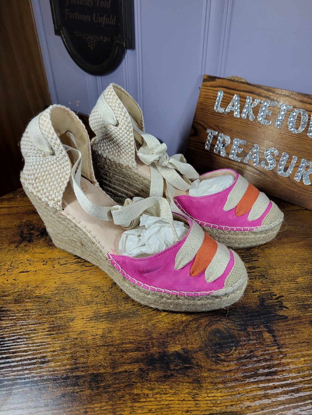 Amor Alt Safra Wedge Espadrilles Sandals pink/orange/cream